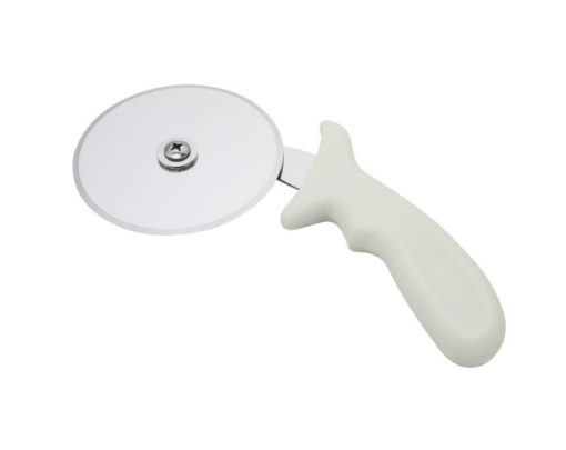 Stainless Steel Pizza Cutter 10cm Wheel with White Plastic Handle (MPH series) - Image 2